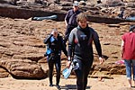 Mathilde à la sortie de l'eau