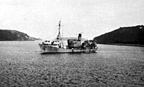 Dragueur de la 46 MsFl au mouillage 